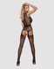 Бодистокинг Obsessive Bodystocking F217 XL/XXL, элегантный силуэтный рисунок, имитация чулок SO7227 фото 4