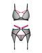 Комплект Obsessive Novenes 3-pcs set, XS/S, прозорий ліф на кісточках, стрінги, пояс SX0616 фото 4