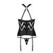 Сетчатый комплект с узором, корсет, подвязки, трусики Passion HIMA CORSET XXL/XXXL, black SO5351 фото 6