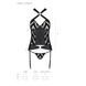 Сетчатый комплект с узором, корсет, подвязки, трусики Passion HIMA CORSET XXL/XXXL, black SO5351 фото 7