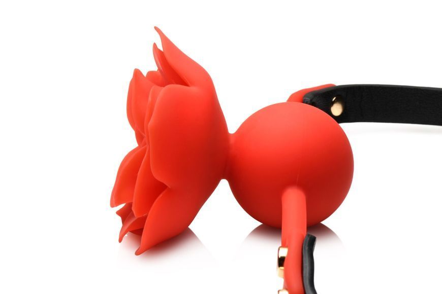 Силиконовый кляп с розой Master Series: Blossom Silicone Rose Gag &ndash; Red SO8801 фото