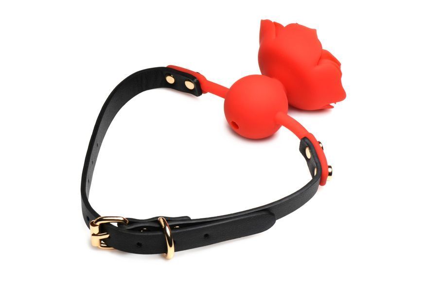 Силиконовый кляп с розой Master Series: Blossom Silicone Rose Gag &ndash; Red SO8801 фото