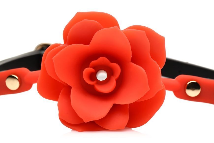 Силиконовый кляп с розой Master Series: Blossom Silicone Rose Gag &ndash; Red SO8801 фото