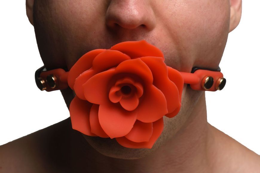 Силиконовый кляп с розой Master Series: Blossom Silicone Rose Gag &ndash; Red SO8801 фото
