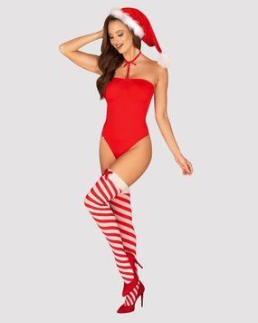 Боди Obsessive Kissmas teddy red L/XL (мятая упаковка!!!) SX1153-R фото