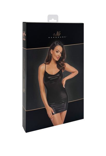 Сукня Noir Handmade F307 Mirage, M, black, міні, під латекс, відкрита спина, декор зі стразів SX0280 фото