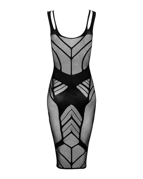 Полупрозрачное платье миди Obsessive D609 dress S/M/L, black SO7703 фото