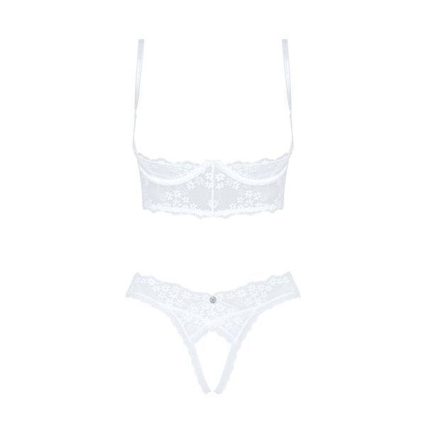 Эротический комплект Obsessive Heavenlly 2-pcs cupless set M/L, открытая грудь, с доступом SO8176 фото