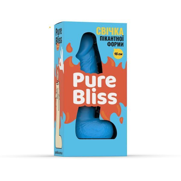 Свеча в виде члена Pure Bliss MINI Blue 15 см SX1698 фото