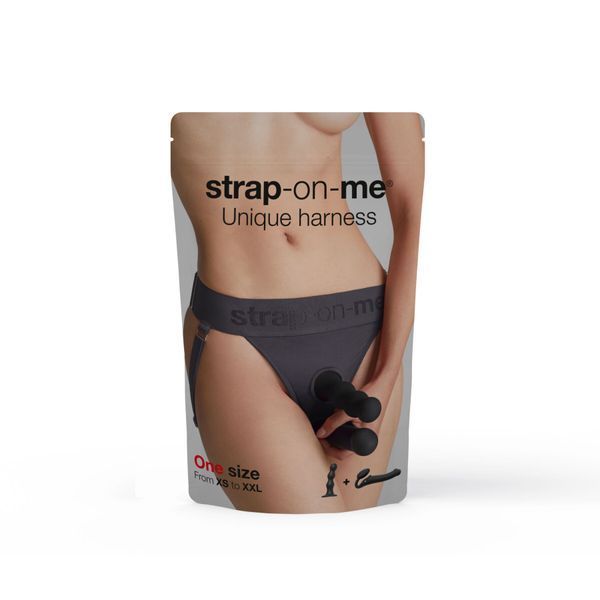 Трусики для страпона Strap-On-Me HARNAIS LINGERIE UNIQUE, One Size, серые SO9613 фото