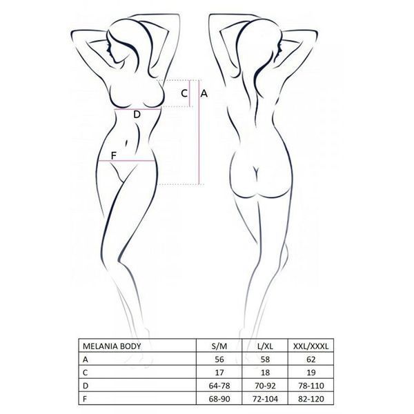 Боди Passion MELANIA BODY XXL/XXXL, black EL16303 фото