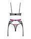 Комплект Obsessive Novenes 3-pcs set, M/L, прозрачный лиф на косточках, стринги, пояс SX0617 фото 5
