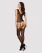 Бодистокинг Obsessive Bodystocking F221 S/M/L, силуэтный цветочный рисунок, имитация чулок SO7228 фото 4