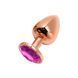 Металлическая анальная пробка Wooomy Tralalo Rose Gold Metal Plug Magenta M, диаметр 3,4 см, длина 8 SO7427 фото 1