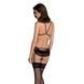 Комплект с открытым доступом Passion DELIENA SET XXL/XXXL black, лиф, стринги, пояс для чулок SO8423 фото 2