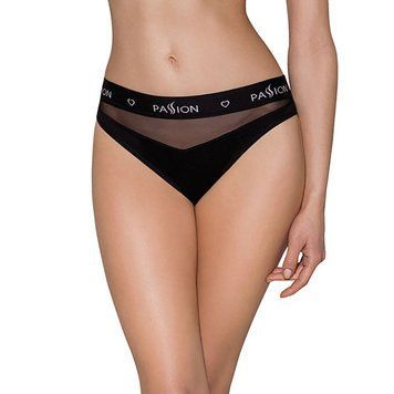 Трусики с прозрачной вставкой Passion PS006 PANTIES S, black SO4233 фото