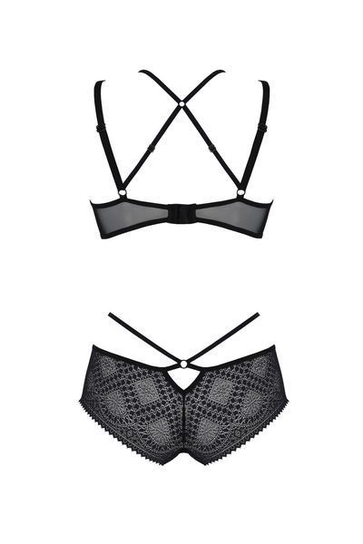 Комплект Passion DROSERA BIKINI black, L/XL, бюстгальтер и трусики-кюлоты SX0467 фото