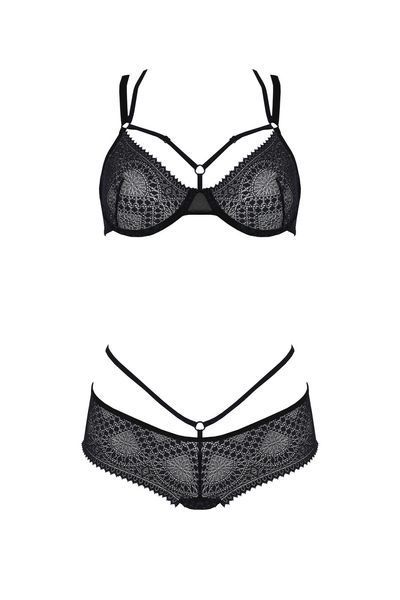Комплект Passion DROSERA BIKINI black, L/XL, бюстгальтер и трусики-кюлоты SX0467 фото