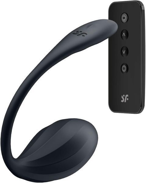 Смарт-виброяйцо Satisfyer Ribbed Petal Connect App Black, управление со смартфона, пульт ДУ SX1221 фото