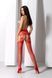 Эротические колготки-бодистокинг с ажурным поясом Passion S027 One Size, red, открытый доступ SO8952 фото 7