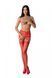 Эротические колготки-бодистокинг с ажурным поясом Passion S027 One Size, red, открытый доступ SO8952 фото 1