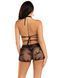 Комплект Leg Avenue Wrap Around Bra Top & Boy Shorts, One Size, чорний, сітчастий, бралет та шорти SX1074 фото 3