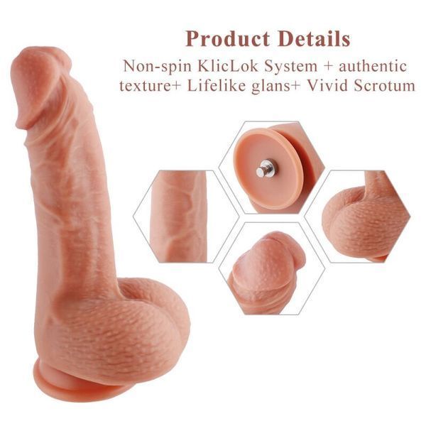 Ультрареалистичный фаллоимитатор для секс-машин Hismith 8.3&Prime; 2-layers Silicone Flesh Dildo,2-слойный SO6204 фото