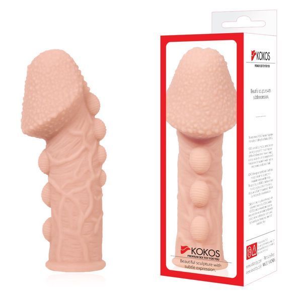 Насадка на член Kokos Extreme Sleeve ES.09 размер M, утолщающая, стимулирующий рельеф SO1819 фото
