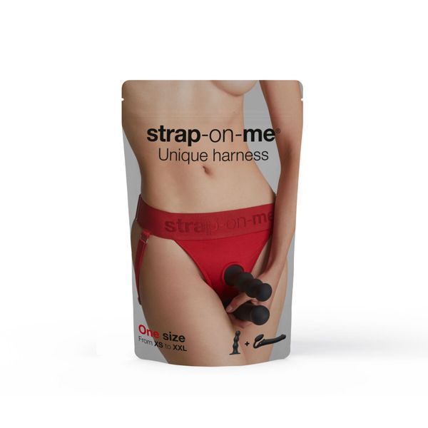 Трусики для страпона Strap-On-Me HARNAIS LINGERIE UNIQUE, One Size, красные SO9614 фото