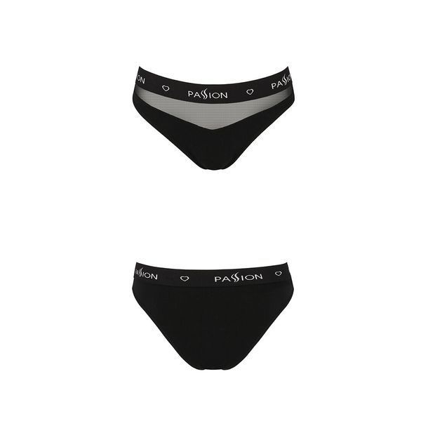 Трусики с прозрачной вставкой Passion PS006 PANTIES S, black SO4233 фото