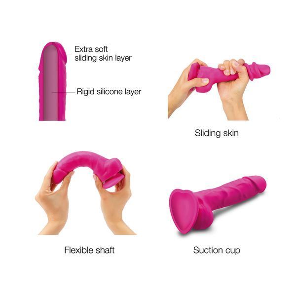 Реалистичный фаллоимитатор Strap-On-Me Sliding Skin Realistic Dildo Fuchsia S, эффект подвижной кожи SO6254 фото