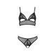 Комплект браллет с ажурным лифом и открытыми трусиками Passion CHRISTA SET Open Bra 2XL/3XL black SO5761 фото 3
