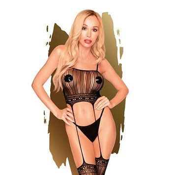 Бодистокинг с топом и чулками на подвязках Penthouse - Sex Dealer Black S/L SO4394 фото