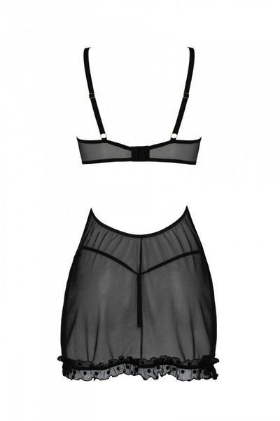 Эротический пеньюар Passion MARINA CHEMISE, S/M, black SO9724 фото