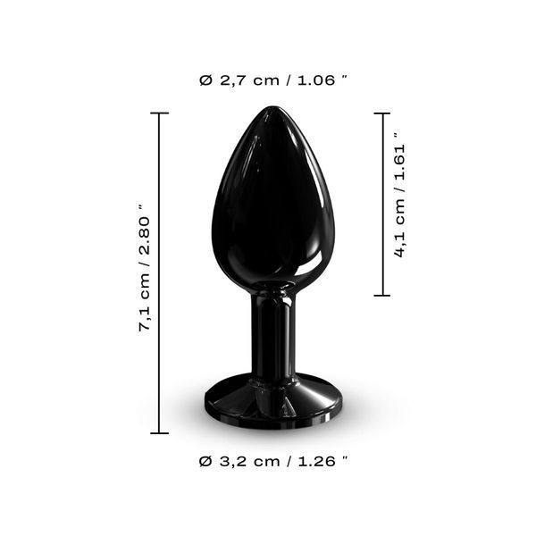 Металлическая анальная пробка с кристаллом Dorcel Diamond Plug Black S SO7808 фото