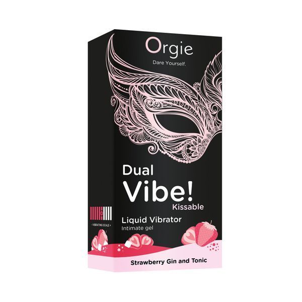 Жидкий вибратор Orgie Dual Vibe! Strawberry Gin & Tonic Kissable Liquid Vibrator, 15 мл SX1489 фото