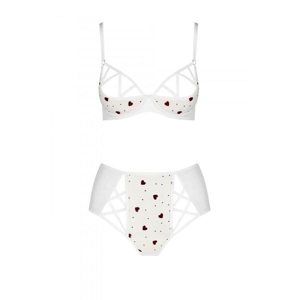 Еротичний комплект з малюнком Passion LOVELIA BIKINI L/XL, white SO4750 фото