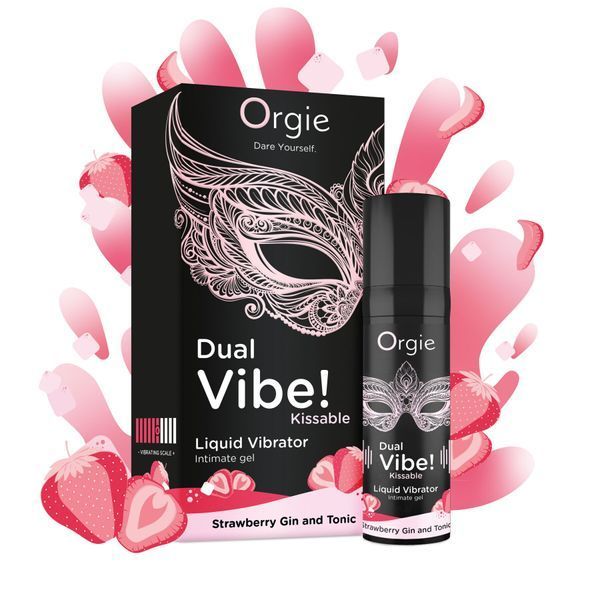 Жидкий вибратор Orgie Dual Vibe! Strawberry Gin & Tonic Kissable Liquid Vibrator, 15 мл SX1489 фото
