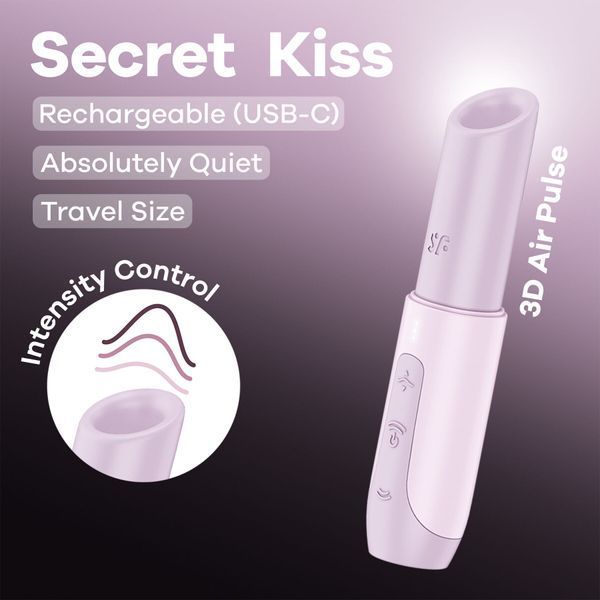 Вакуумный стимулятор Satisfyer Secret Kiss, магнитная технология 3D Air Pulse, 30 режимов, крышечка SX2163 фото