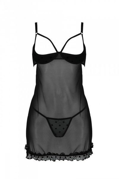 Эротический пеньюар Passion MARINA CHEMISE, XXL/XXXL, black SO9725 фото