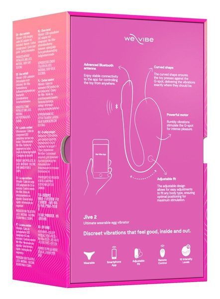 Смарт-виброяйцо We-Vibe Jive 2 Electric Pink, пульт ДУ, до 4 часов работы SX2148 фото