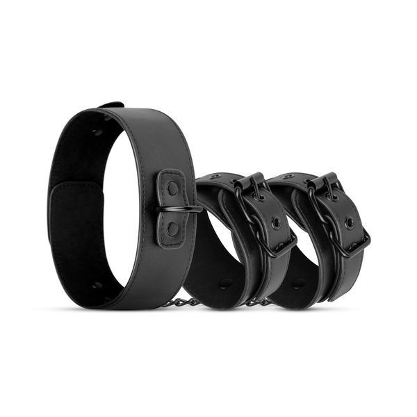 Наручники с ошейником Bedroom Fantasies: Collar & Wrist Cuffs, черные SO8805 фото
