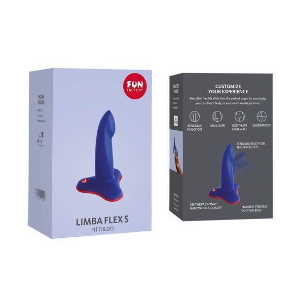 Фаллоимитатор Fun Factory LIMBA FLEX S, синий, гибкий, с эффектом памяти, подходит для точки G SX0994 фото