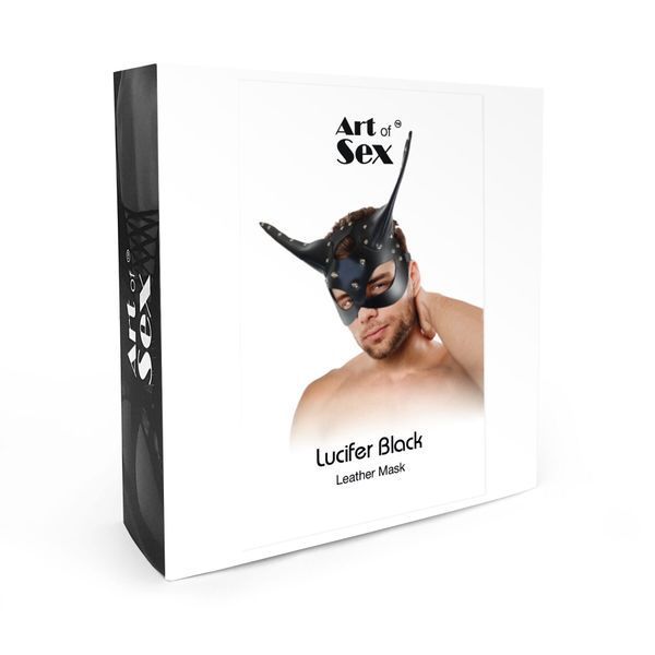 Кожаная маска Art of Sex - Lucifer Black SX0669 фото