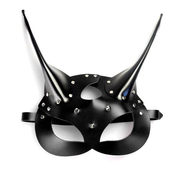 Кожаная маска Art of Sex - Lucifer Black SX0669 фото