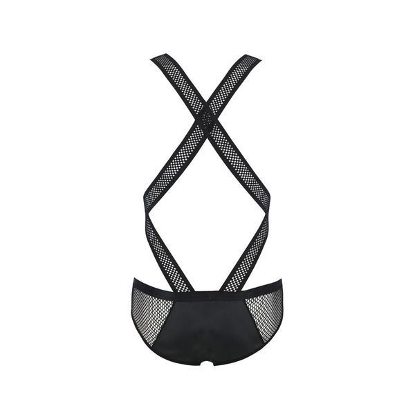 Чоловіче еротичне сітчасте боді Passion 045 VICTOR L/XL Black, екошкіра, сітка SO7606 фото