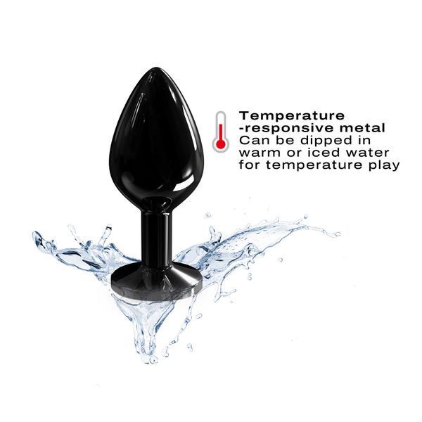Металлическая анальная пробка с кристаллом Dorcel Diamond Plug Black M SO7809 фото