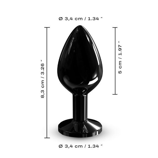 Металлическая анальная пробка с кристаллом Dorcel Diamond Plug Black M SO7809 фото