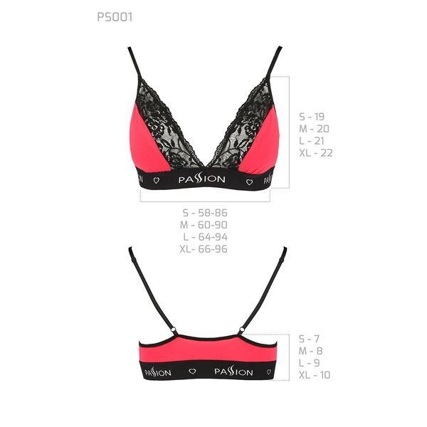 Эластичный топ с кружевом Passion PS001 TOP S, red-black SO4185 фото