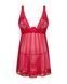 Прозрачная сорочка бэби-долл Obsessive Lacelove babydoll & thong M/L Red, кружево, стринги SO8647 фото 3